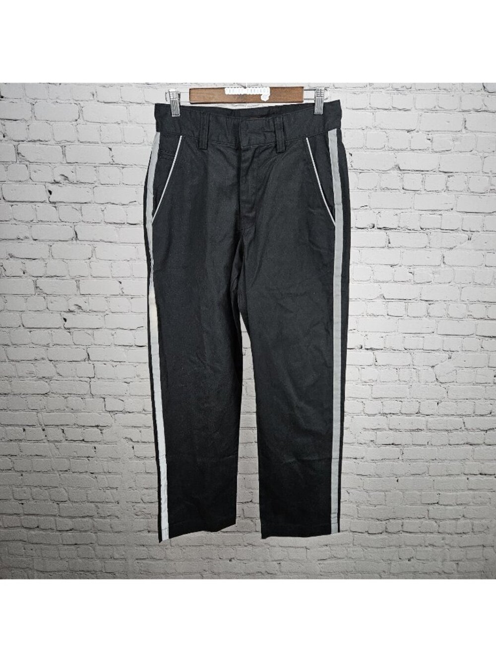 Tesla Black Relective Stripe Straight Leg Workwear Casual Chino Pants 30x30